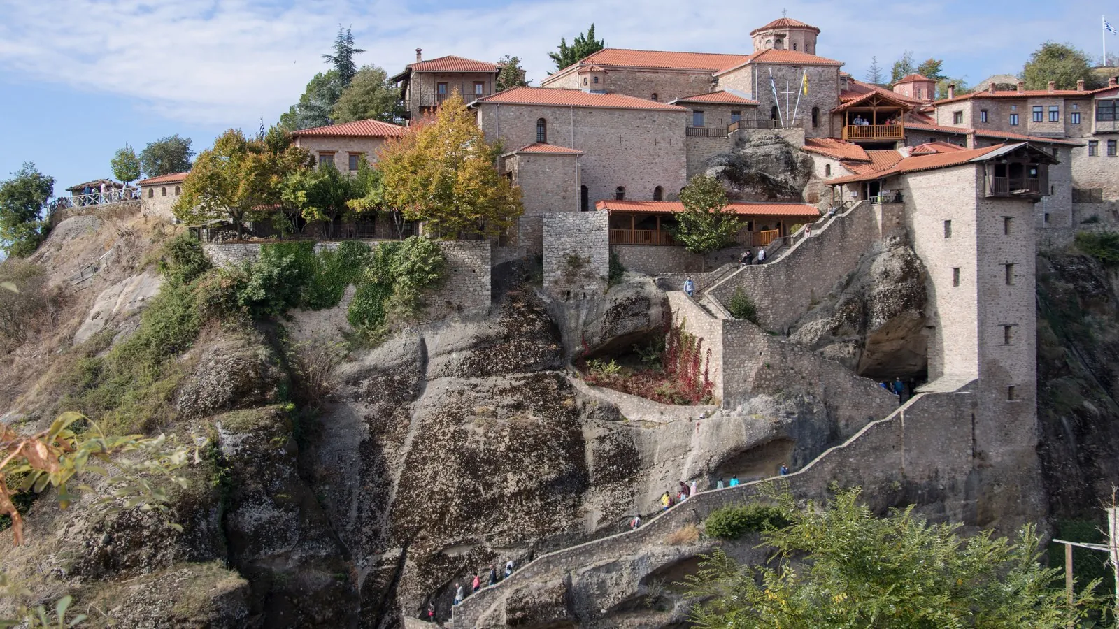The Holy Monastery of Great Meteoron, the largest Meteora monastery, on the highest rock pillar